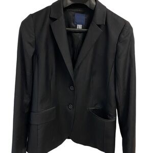 J Crew Ladies‎ Wool Blazer School Boy Career Lined Pockets Preppy Black size 6.